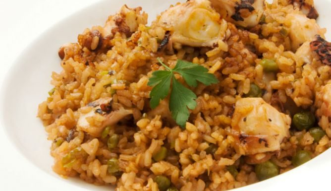 arroz con pulpo