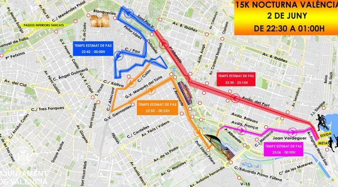 Corts de carrers per la 15K Nocturna
