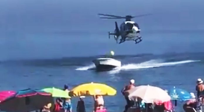 Espectacular persecución en una playa del sur