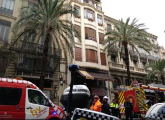 derrumbe de un piso en la calle Las Barcas