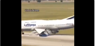 Captura del vídeo del supuesto aterrizaje forzoso.