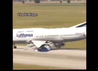 Captura del vídeo del supuesto aterrizaje forzoso.