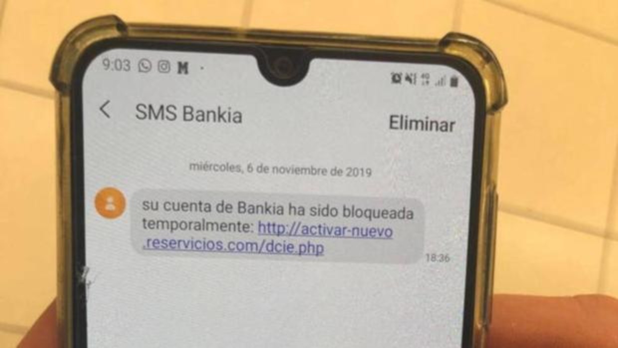SMS fraudulento de Bankia