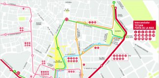 Nuevo plano de las líneas de la EMT en el centro de Valencia