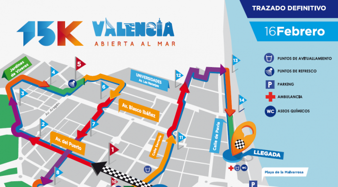 Hora, recorregut i carrers tallats per la 15K València Oberta al Mar calles recorrido 15K Valencia Abierta al Mar