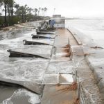 El paseo de Javea arrasado por el mar a causa de la borrasca Gloria