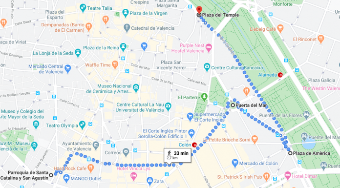 Carrers tallats en el centre de València per la tractorada calles recorrido tractorada