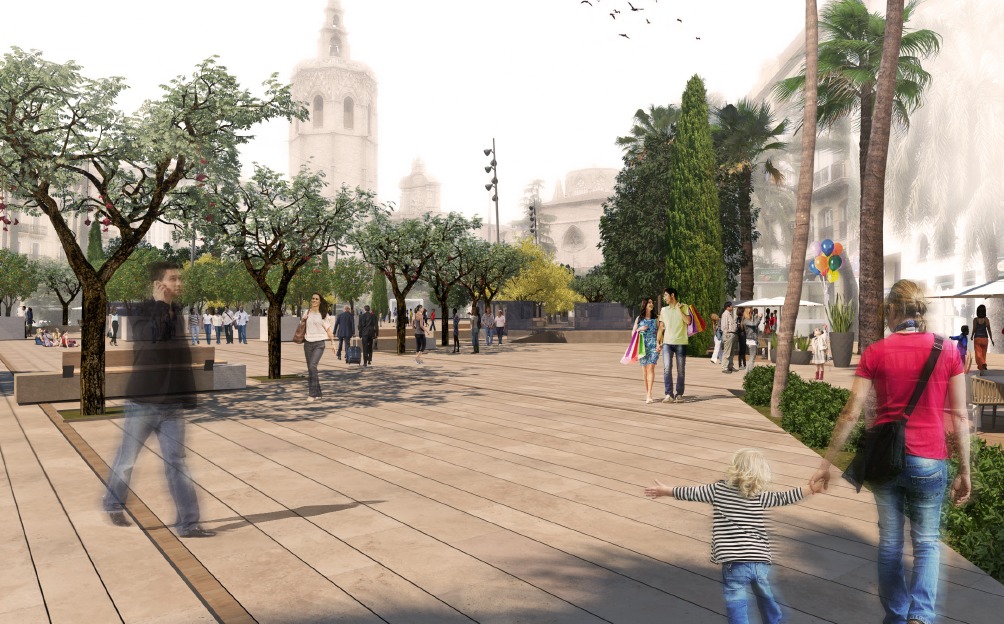 La finalización de las obras en la Plaza de la Reina se retrasa hasta finales de julio