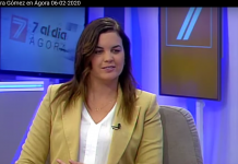 Sandra Gómez en los platós de 7 Televalencia.