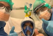 Adaptan una máscara de buceo de Decathlon para conectar enfermos con los respiradores buceo