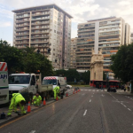 La calle Colón se despide de su doble carril y se cierra al tráfico temporalmente