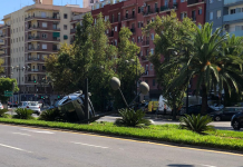 Un aparatoso accidente en Blasco Ibáñez deja una imagen única en la avenida