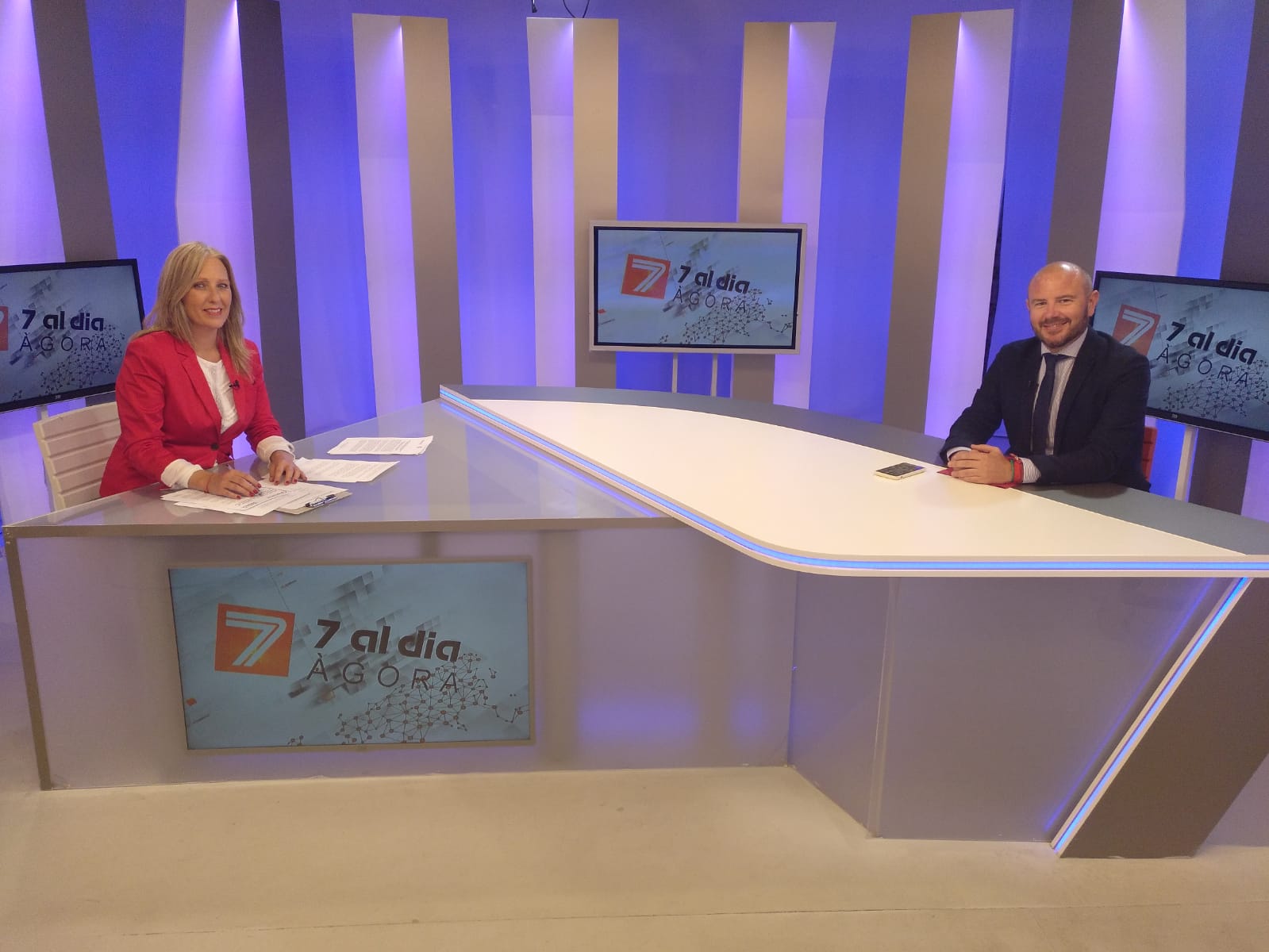 El presidente de la Diputación de Valencia, Toni Gaspar, durante la entrevista en el programa Ágora de 7Televalencia.