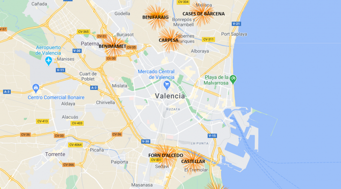 Lugares y horarios para ver los fuegos artificiales del 9 d'Octubre