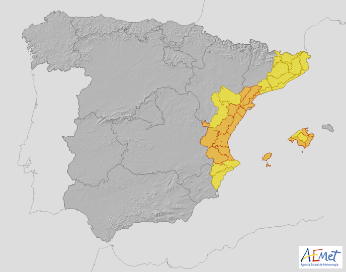 La DANA activa los niveles de alerta en toda la Comunitat Valenciana
