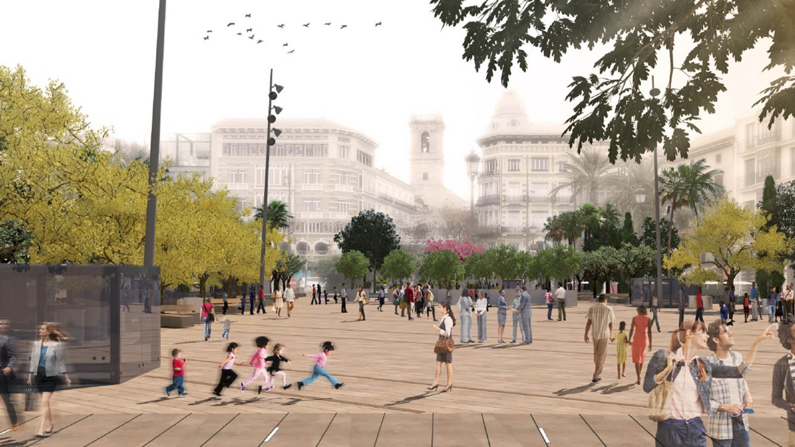 La plaza de la Reina será un espacio peatonal dentro de doce meses