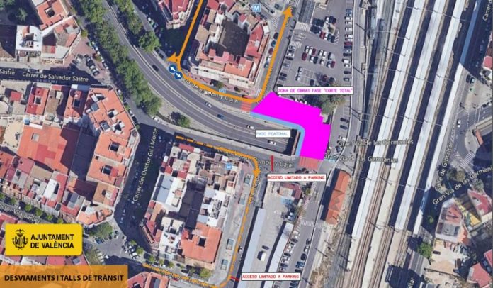 Una céntrica calle de Valencia se cierra al tráfico durante dos meses