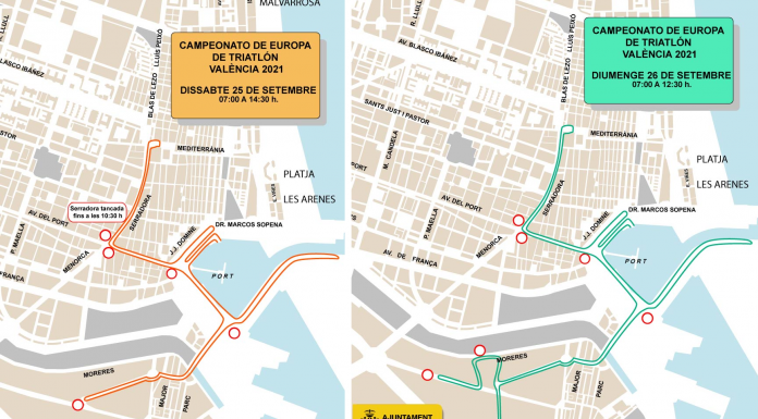 Valencia cortará calles todo el fin de semana para celebrar el Triatlón europeo Valencia cortará calles todo el fin de semana para celebrar el Campeonato de Europa de Triatlón