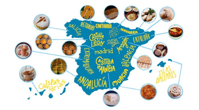 Un mapa de España señala cuál es el postre típico de Valencia Un mapa de España señala cuál es el postre típico de Valencia