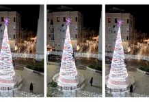 Destrozan el árbol de Navidad de Mislata tras escalarlo