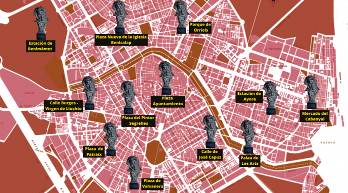 El Ayuntamiento de Valencia instala una docena de bustos de Goya