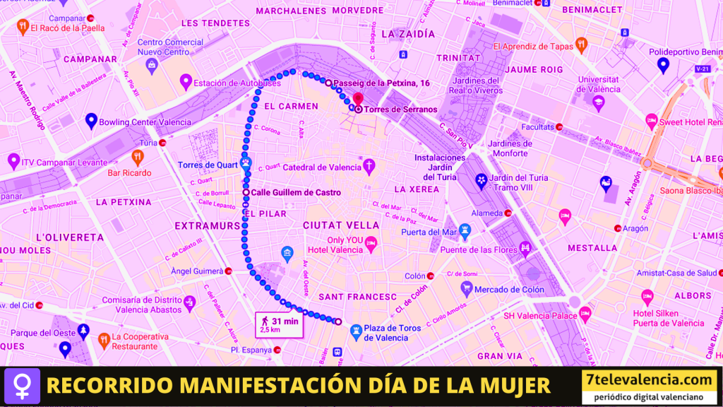 8M | Manifestación en Valencia: horario y recorrido de la marea morada
