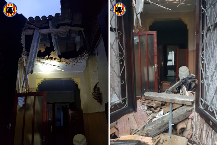 El derrumbe de una vivienda en Valencia deja una mujer herida