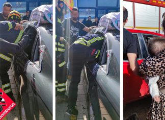 Rescatan a un bebé de seis meses atrapado dentro de un coche