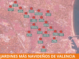 Valencia se tiñe de rojo para celebrar la Navidad: los 20 jardines más navideños