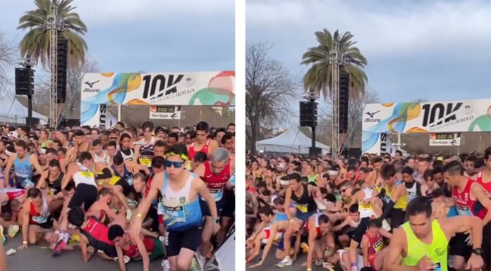 Vídeo: salida accidentada con montones de gente en el suelo en la 10K de Valencia
