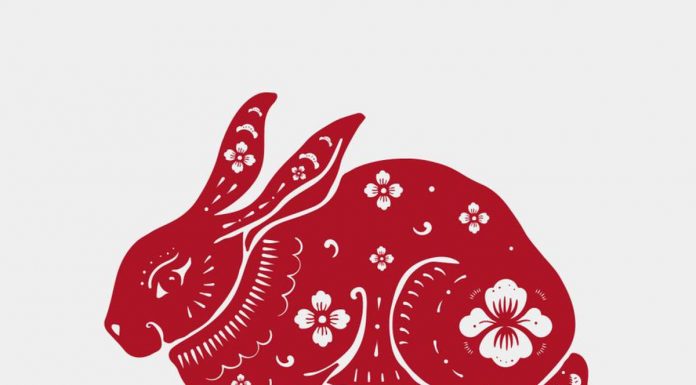 Cuenta atrás para el año nuevo chino del conejo de agua