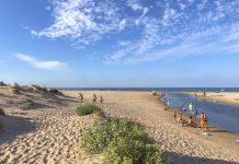 La playa de les Deveses está en obras para revertir la erosión de su litoral