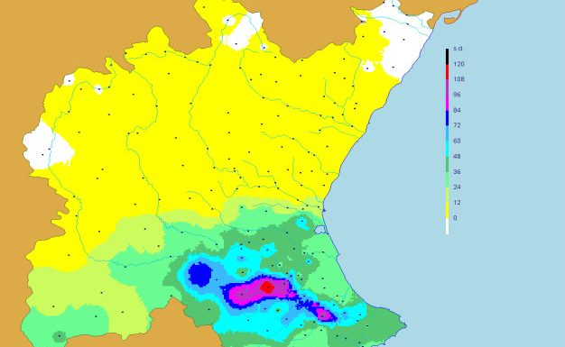 Los 25 municipios valencianos donde más ha llovido hoy Los 25 municipios valencianos donde más ha llovido hoy