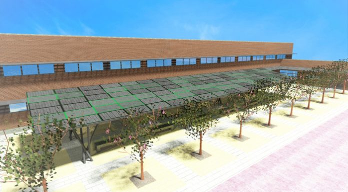 Instalan una pérgola fotovoltaica en un colegio de Benimaclet