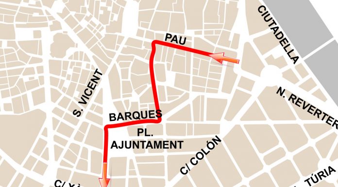 Calles cortadas y recorrido de las manifestaciones por el 9 d’Octubre en Valencia