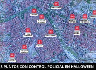 13 zonas de Valencia se llenarán de controles policiales en la noche de Halloween