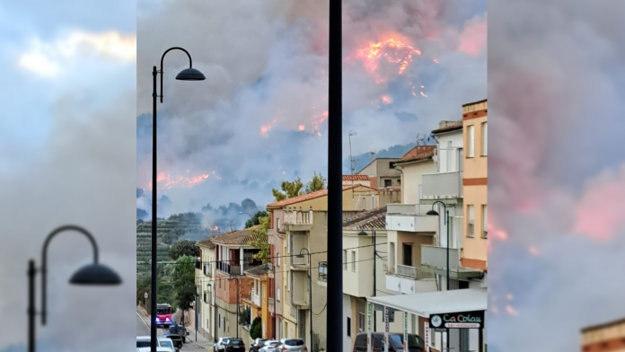 Un grave incendio obliga a desalojar el municipio de Terrateig