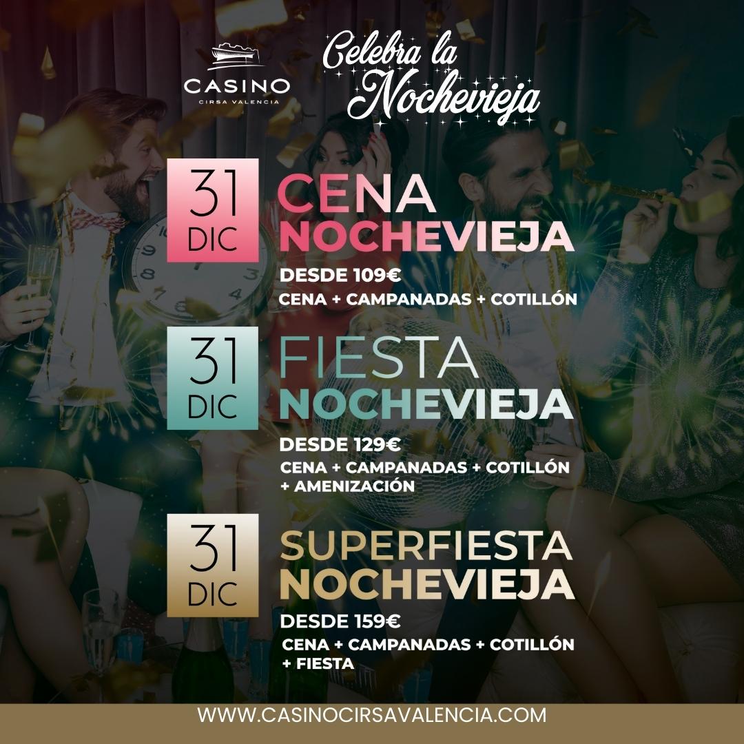 Cartel Nochevieja 2023 Casino Cirsa Valencia