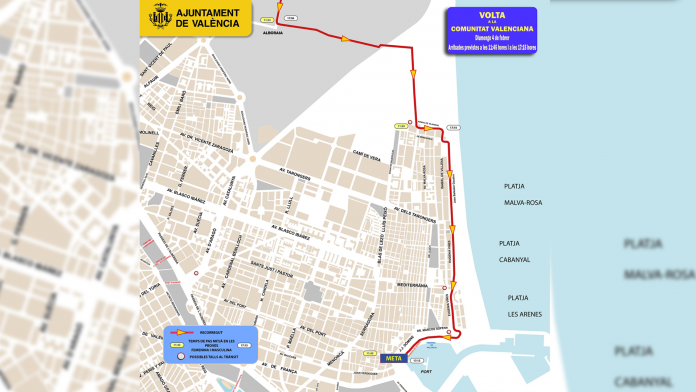 La Volta Ciclista CV llega a Valencia este fin de semana: recorrido, horario y calles cortadas