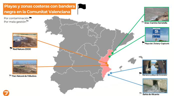 Seis playas valencianas, entre las peores de España Seis playas valencianas entran en la lista de las peores de España