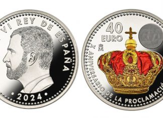 Estas son las monedas de 40 euros en honor a Felipe VI