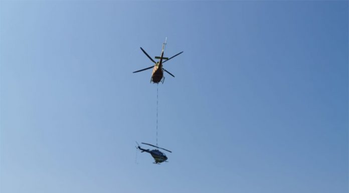 Un helicóptero cae en l’Albufera