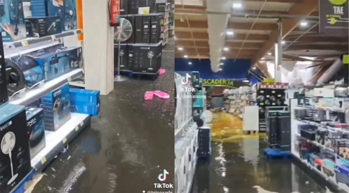 Vídeo: Un supermercado de Ontinyent se inunda durante una fuerte granizada