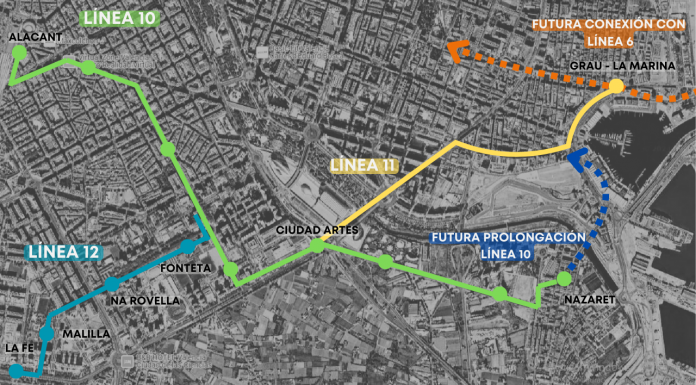 La Línea 11 toma forma: ya hay trazado del tranvía que unirá la Ciudad de las Artes con la Marina