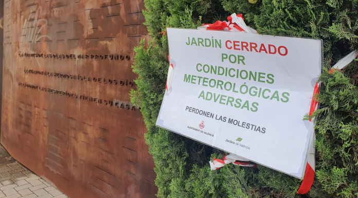 Valencia cierra parques, jardines y cementerios por la gota fría