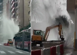 VÍDEO | Increíble reventón de una tubería en Primado Reig