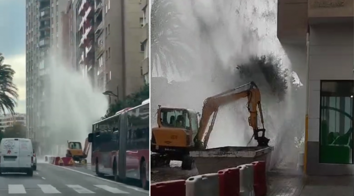 VÍDEO | Increíble reventón de una tubería en Primado Reig