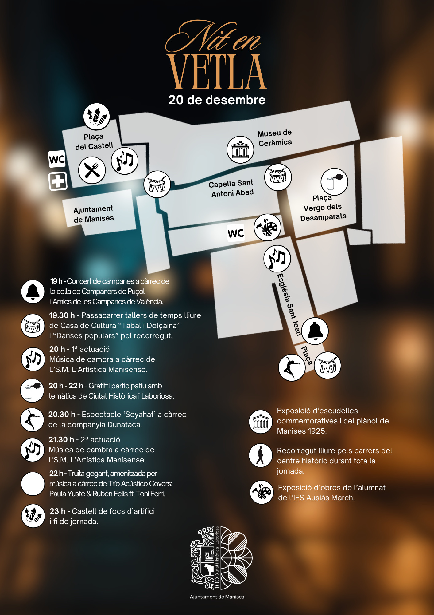 Mapa de Manises y sus actividades