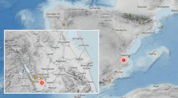 Cuatro terremotos sacuden el interior de la Ribera