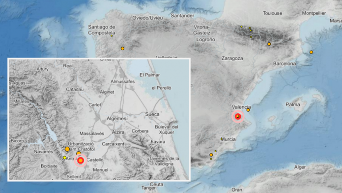 Cuatro terremotos sacuden el interior de la Ribera